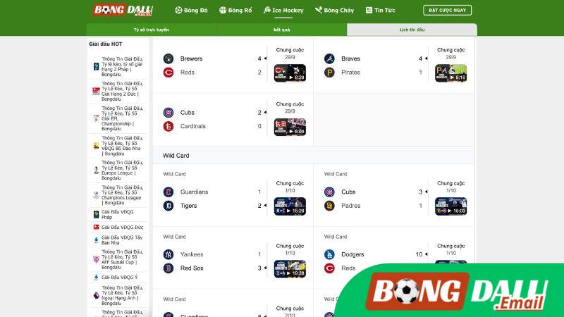 Lịch Thi Đấu Bóng Chày Hôm Nay